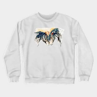 Wild Horses Watercolor Painting Crewneck Sweatshirt